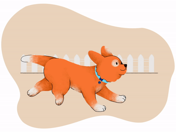 Ilustración de un cachorro corriendo