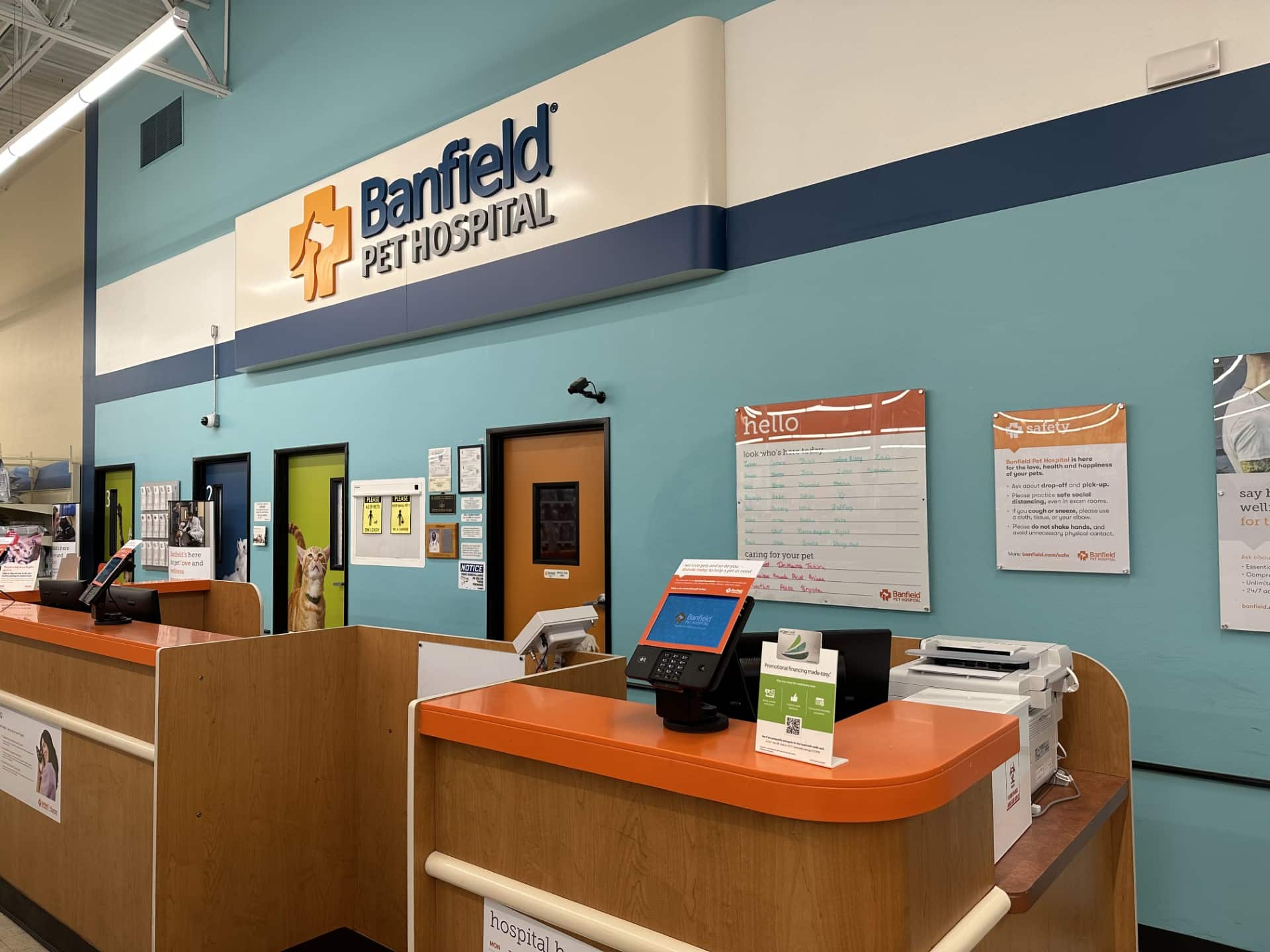 The front desks of the Banfield Westbank location