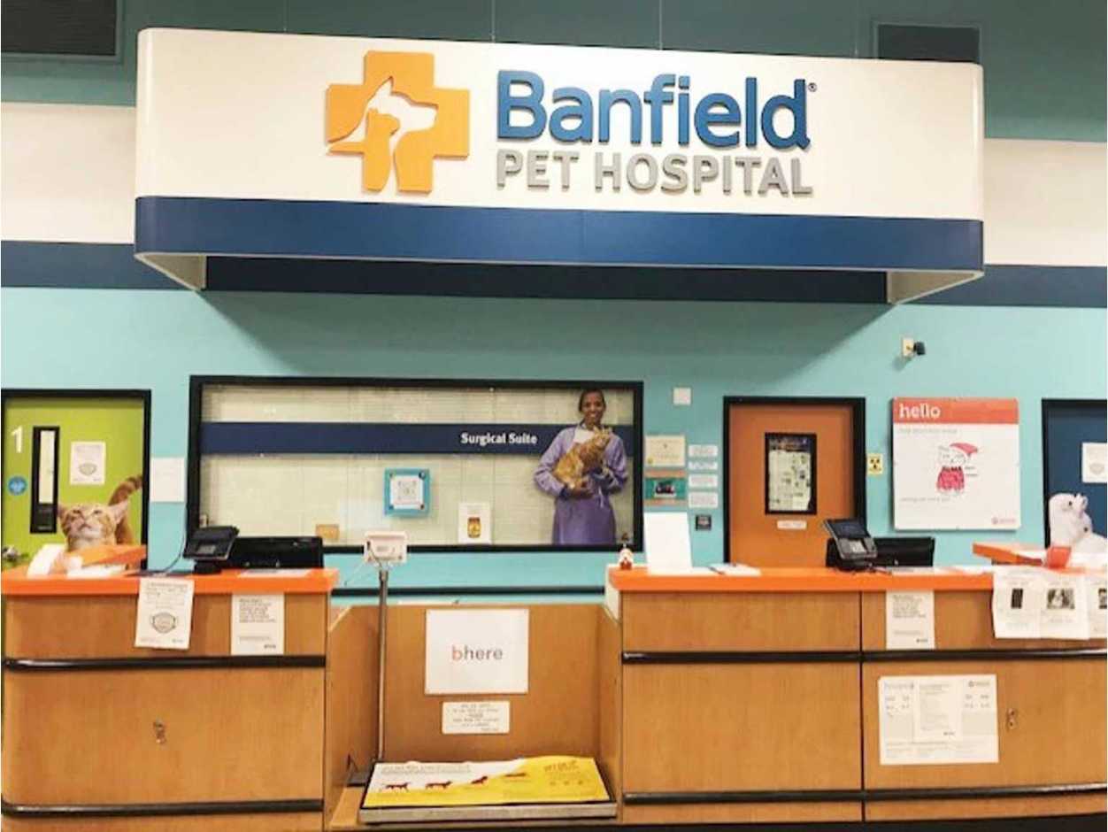 La recepción del Banfield Pet Hospital de Concord, Carolina del Norte