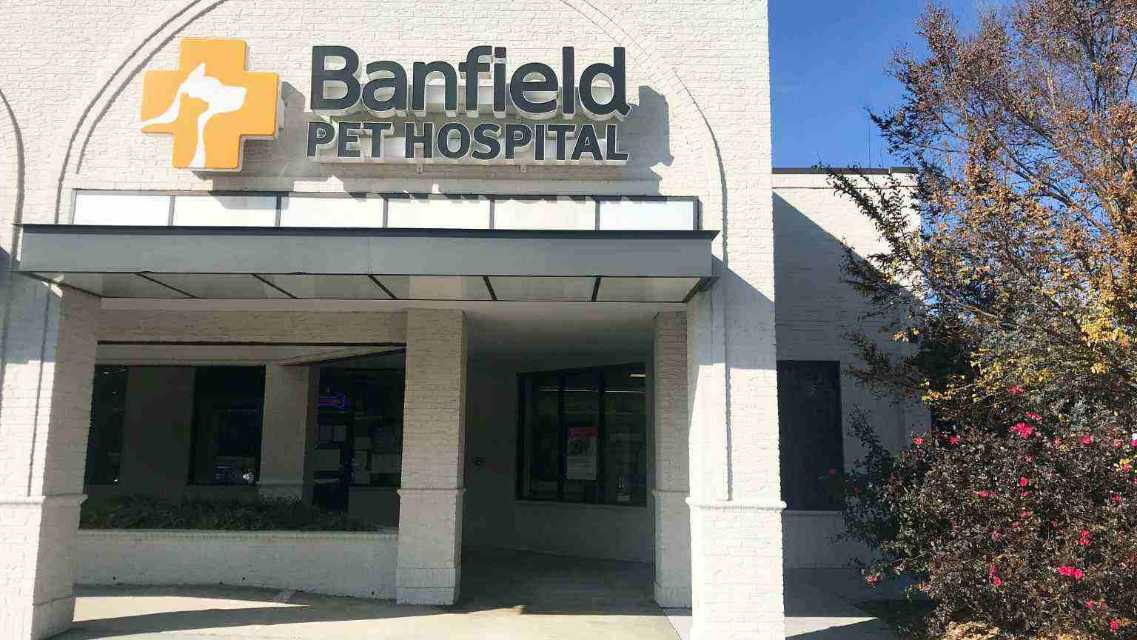 La entrada al Banfield Pet Hospital